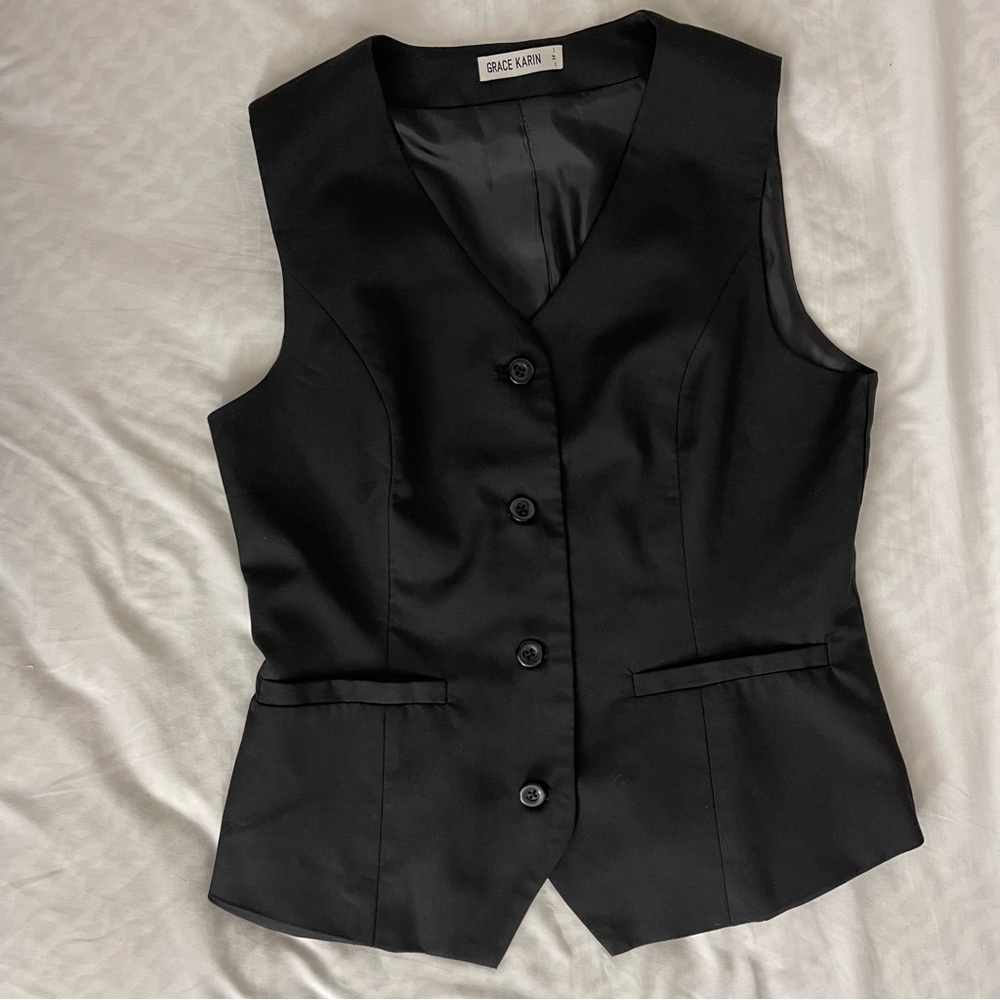 Grace Karin Elegant Dark Gray Vest